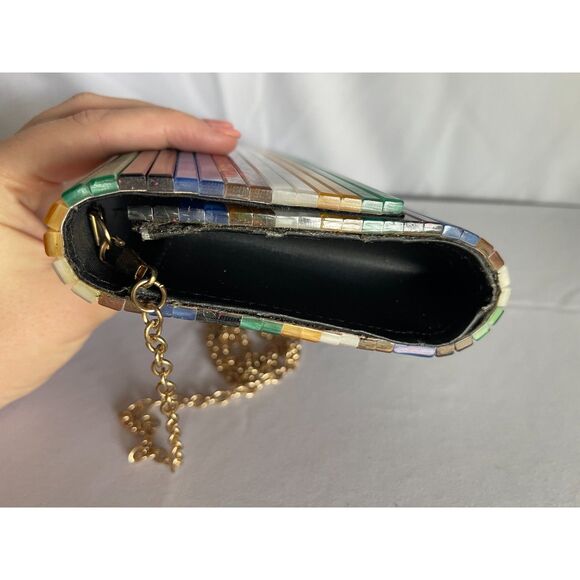 Kurt Geiger Multicolor Striped Clutch - Picture 7 of 11